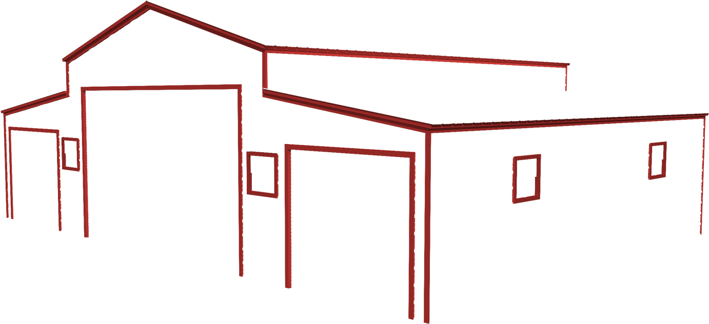 Barn Trim Cardinal Red - House (1600x861), Png Download