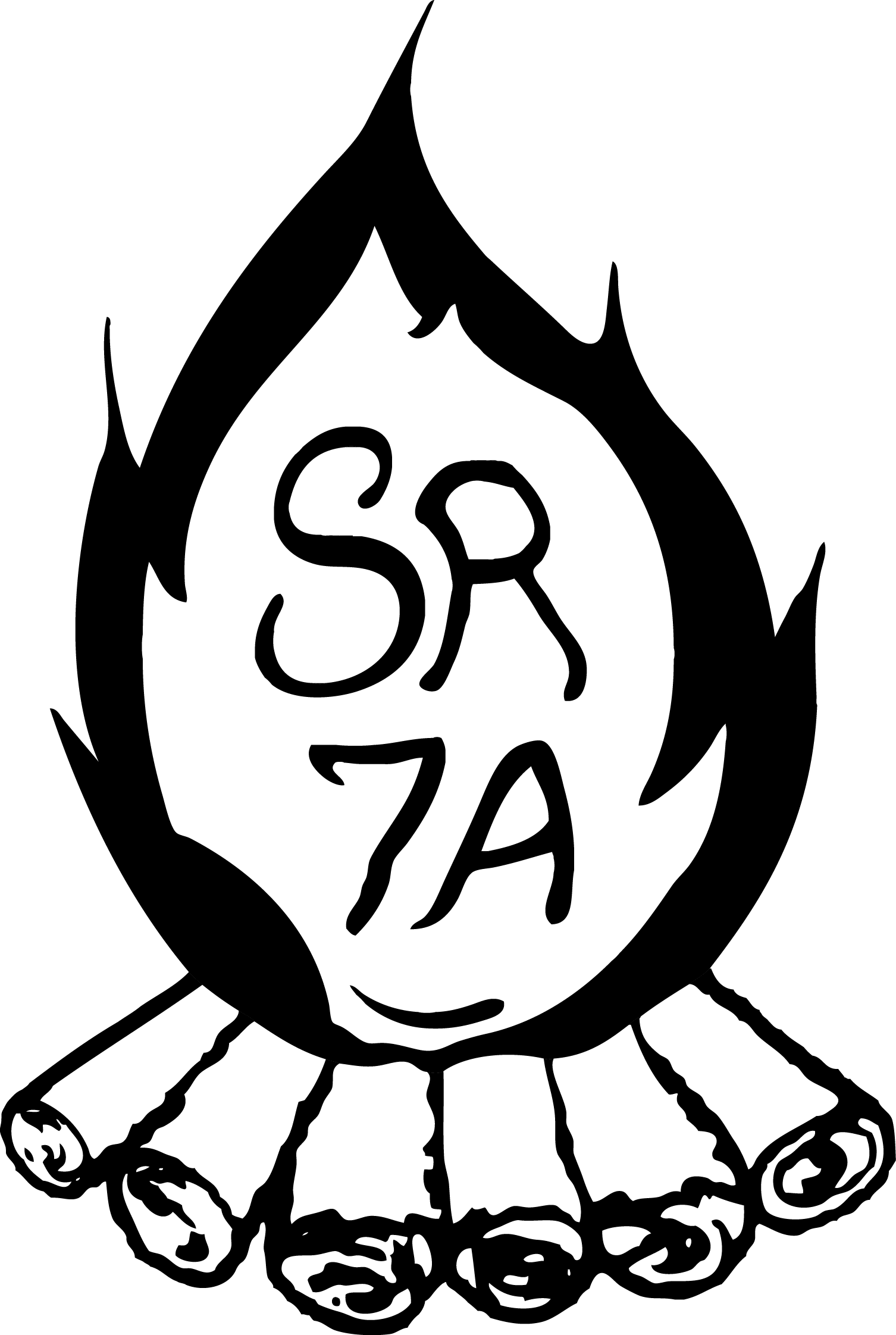 Sr-7a Fire, B&w, No Lodge Numbers, - Sr (1506x2243), Png Download