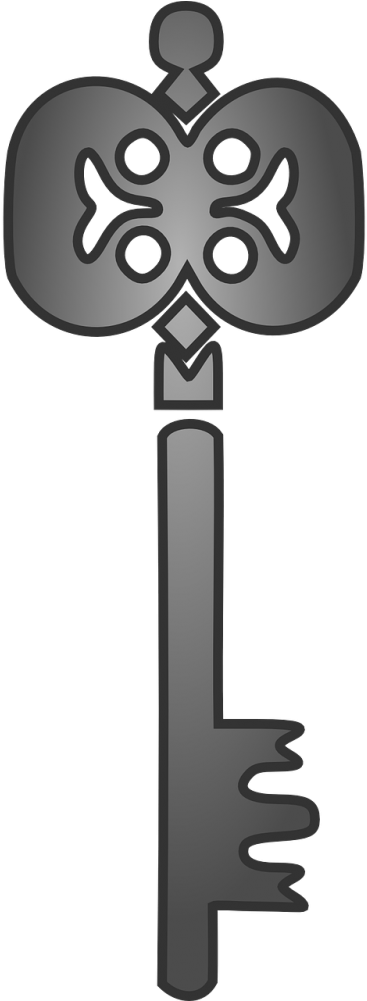 Skeleton - Grey Key Clip Art (500x1000), Png Download