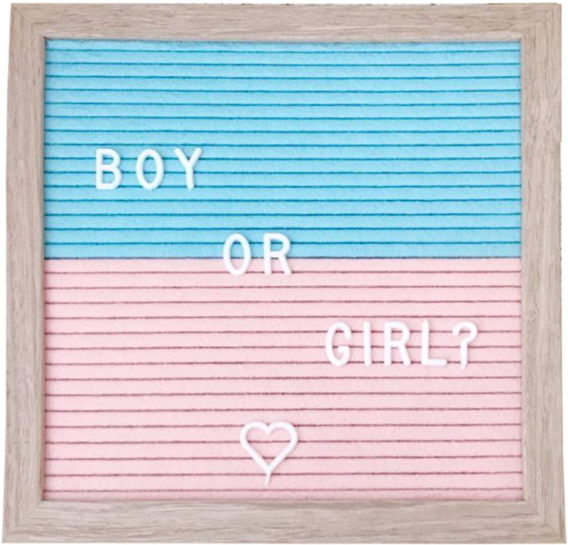 Baby Reveal Pale Blue Pale Pink / Oak Frame 25cm X - Plywood (700x700), Png Download
