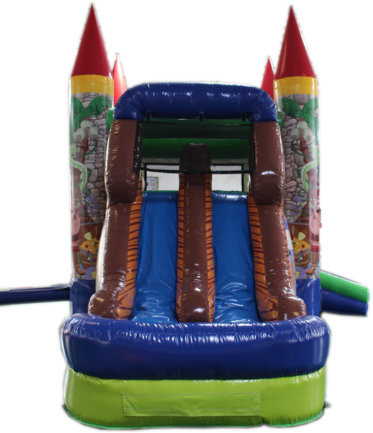 28' Pirate Bounce House Wet Or Dry Water Slide Combo - Inflatable (530x616), Png Download