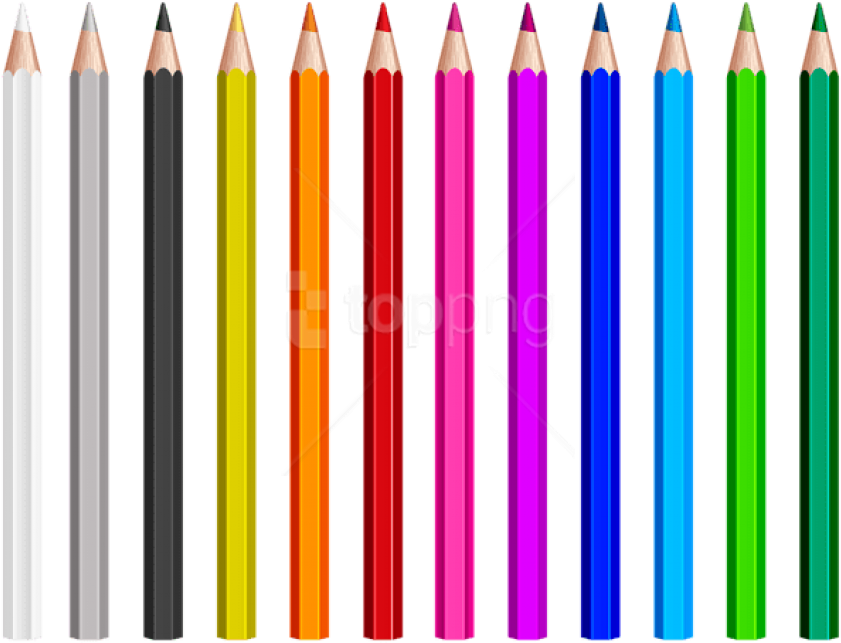 Download Colored Pencils Set Clipart Png Photo - Colored Pencil Clipart Png (850x648), Png Download