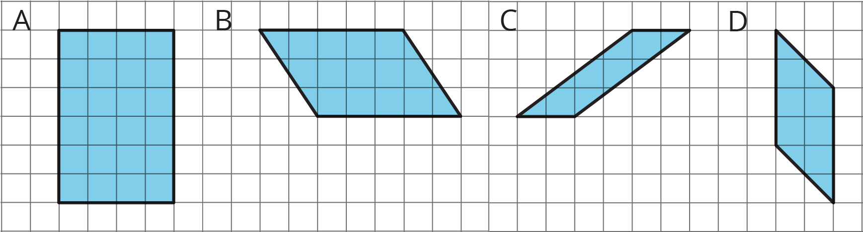 Parallelogram - Area Of Parallelogram On Grid (1794x467), Png Download