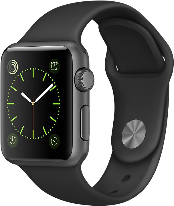 Apple Watch Sport 42mm Space Grey Aluminium With Black - Apple Watch Series 2 42mm (1000x1000), Png Download
