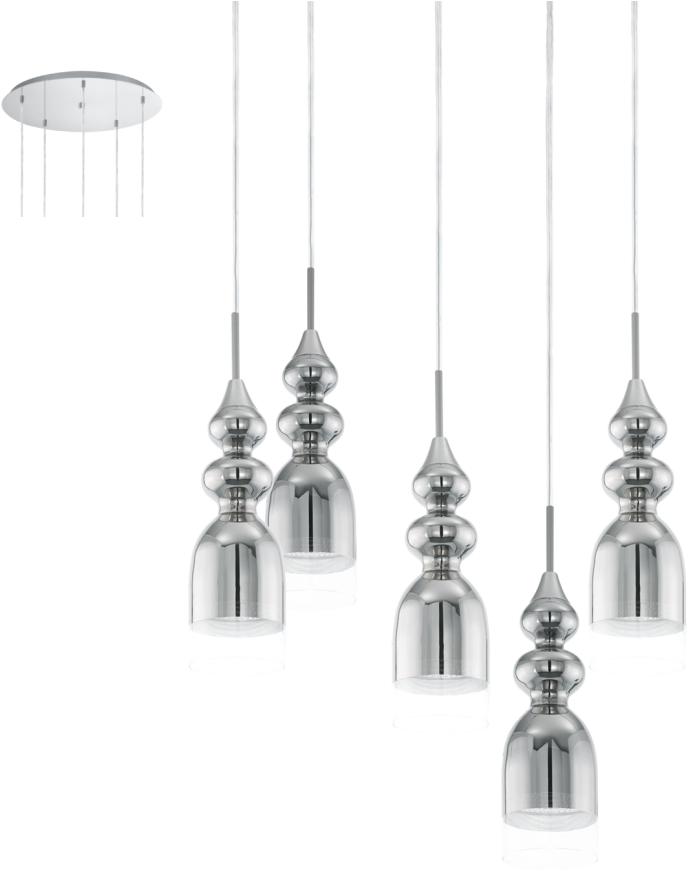 Chrome Light Fixture Bolanos Pendant Eglo Clipart - Lampa Bolanos (970x970), Png Download