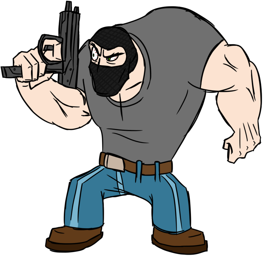 Robber Clipart - Gun Robber Png (906x882), Png Download