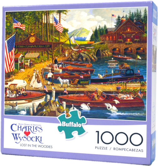 Board Game Box - Charles Wysocki's Americana Lost In The Wood (570x581), Png Download