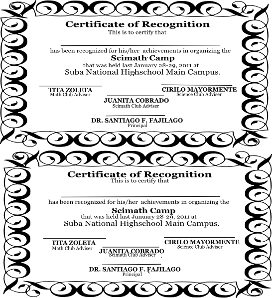 Scimath Certificate (546x598), Png Download