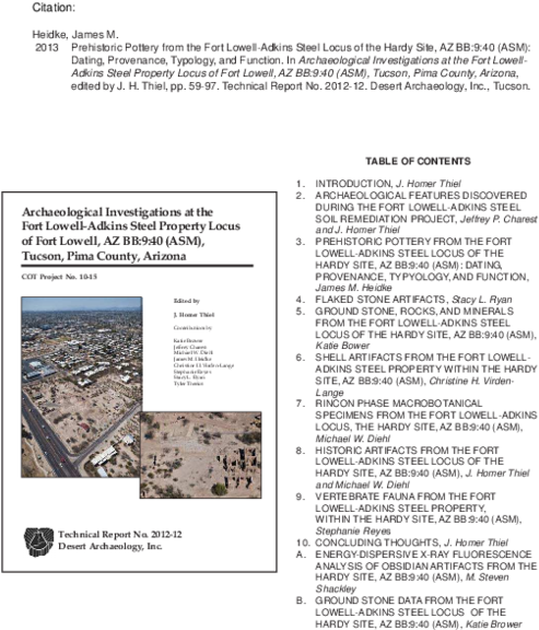 Prehistoric Pottery From The Fort Lowell-adkins Steel - Paper (600x776), Png Download