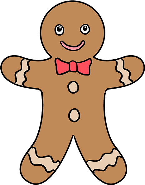How To Draw Gingerbread Man - Draw A Gingerbread Man Step (680x678), Png Download