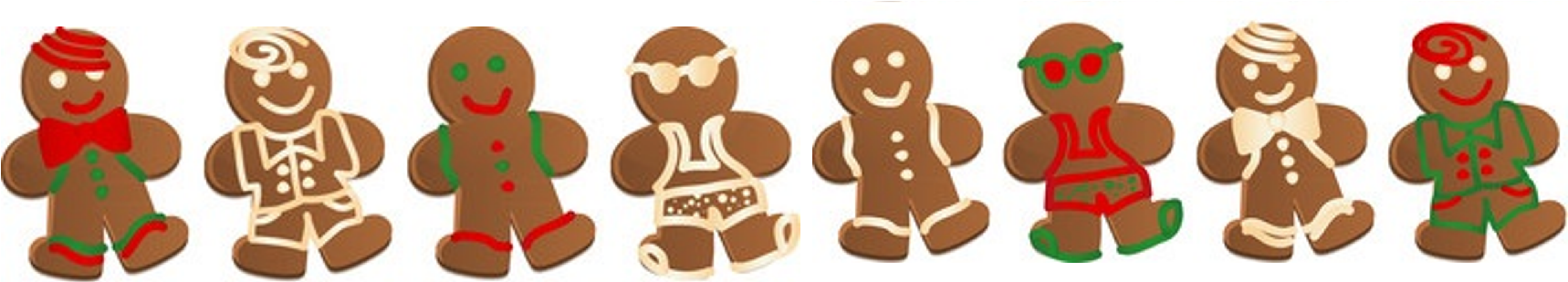 Gingerbread Men Cookies (1800x900), Png Download
