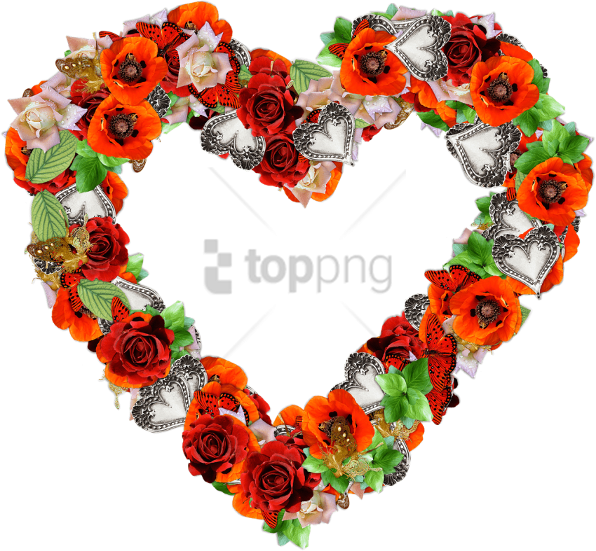 Free Png Download Heart Made Of Poppies And Roses Png - Happy Valentines Day 2019 Images Hd (850x787), Png Download