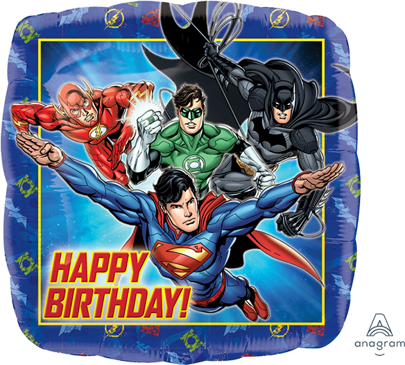 Justice League Happy Birthday Balloon - Justice League Birthday (600x600), Png Download
