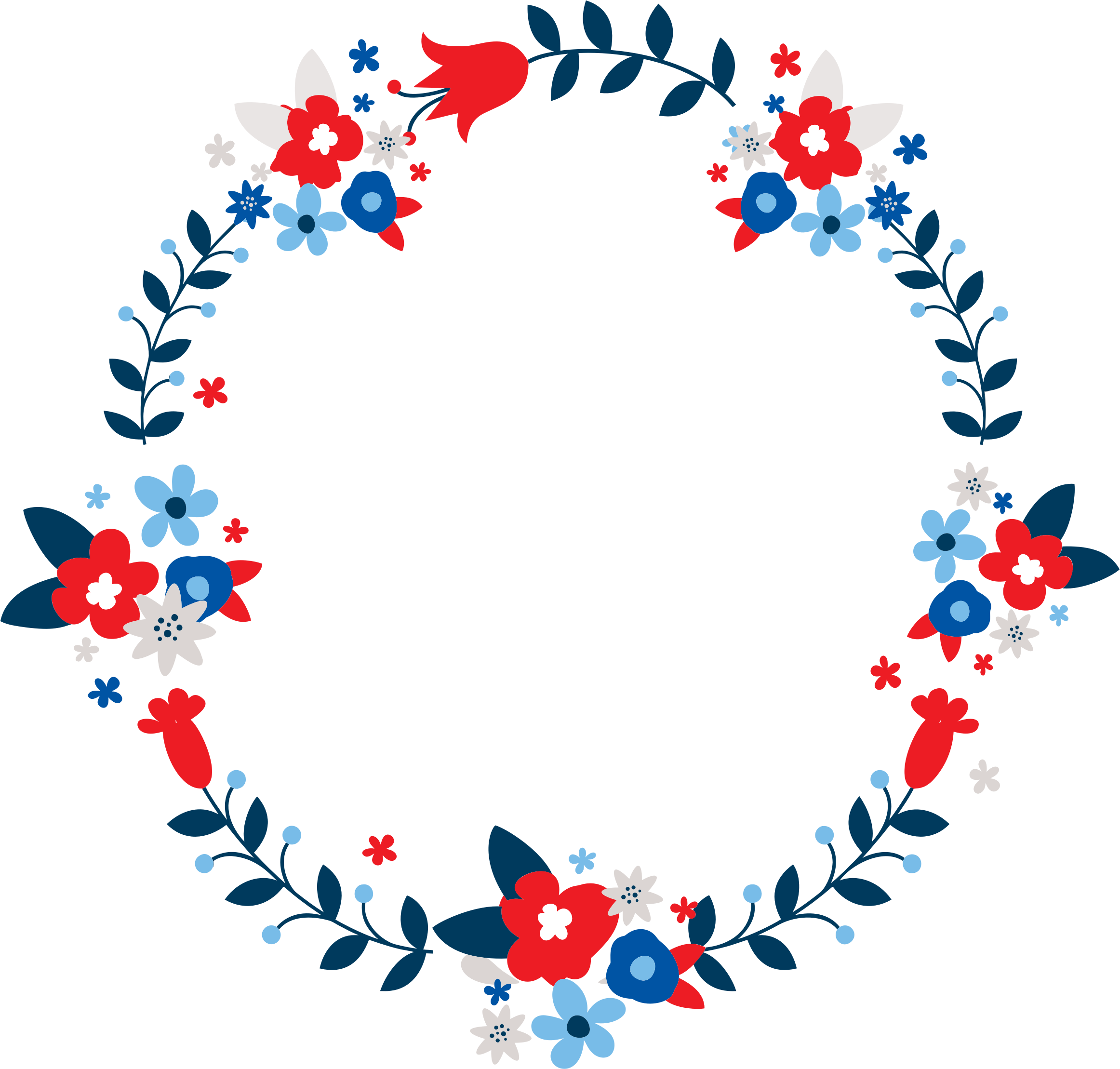 Big Image - Clipart Floral Wreath (2324x2218), Png Download