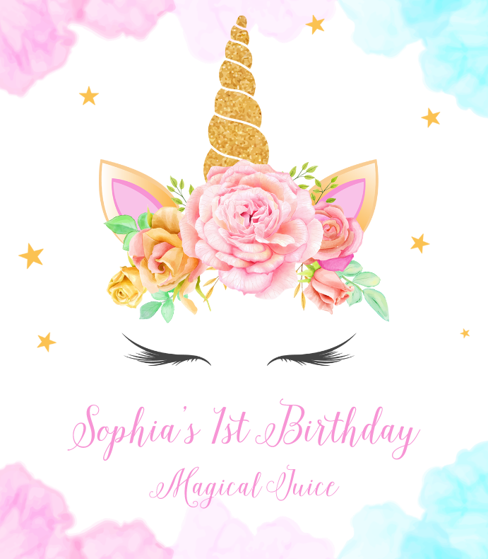 Floral Wreath Unicorn - Unicorn Theme Backdrop (691x790), Png Download