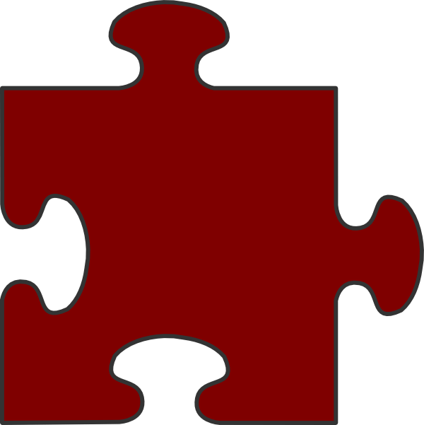 Maroon Cliparts Border - One Piece Of Puzzle Clipart (600x601), Png Download
