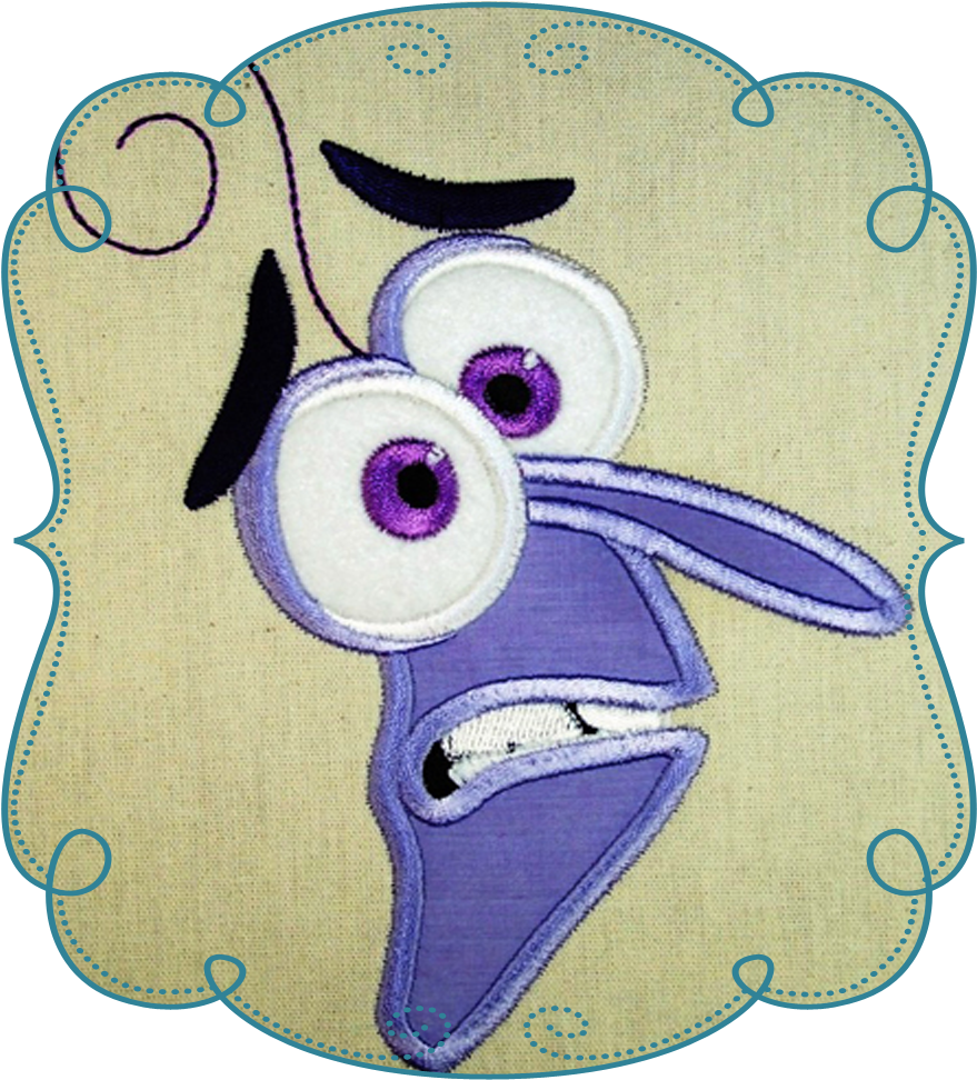 Scared Face - Embroidery (1000x1000), Png Download
