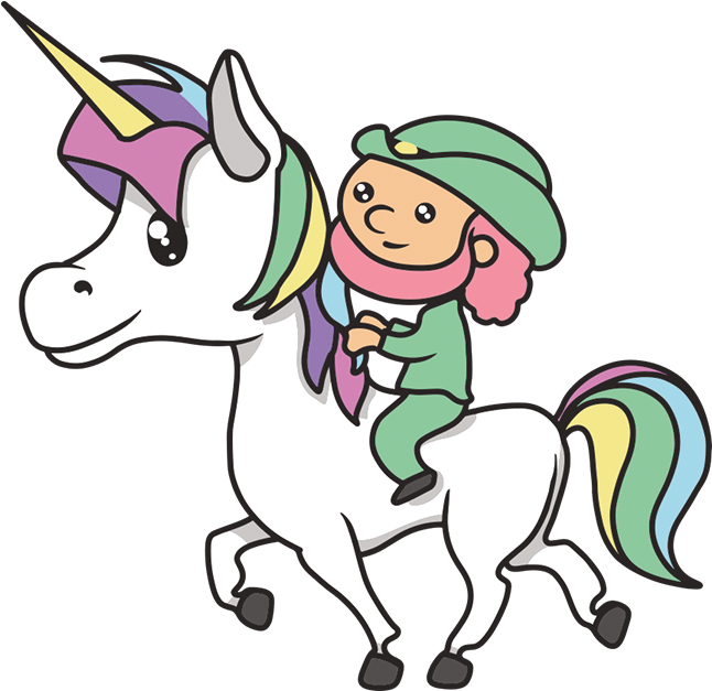 Leprechaun Riding A Unicorn - Leprechaun And Unicorn Clipart (675x675), Png Download