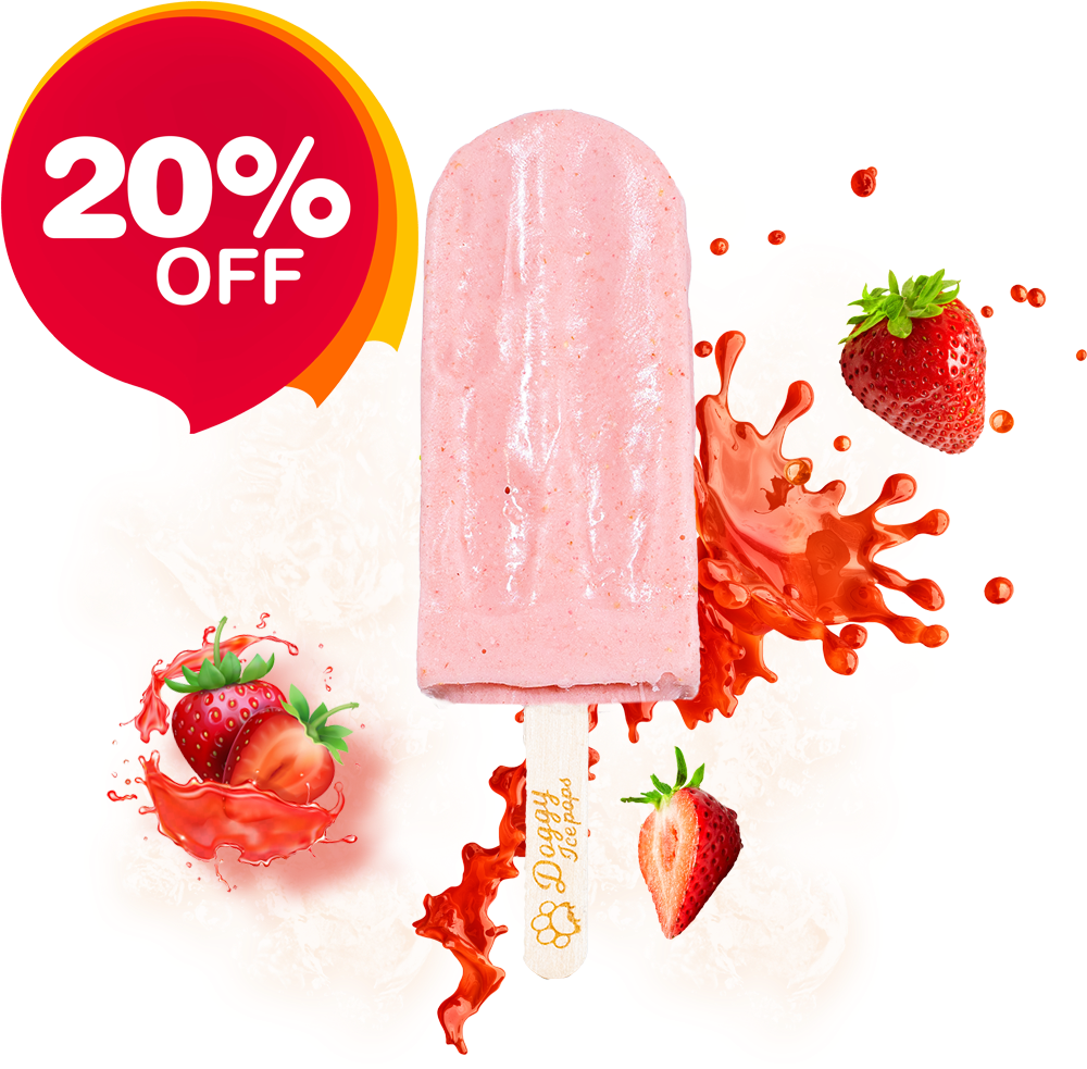 Strawberry Popsicle - T Shirt (1024x1024), Png Download
