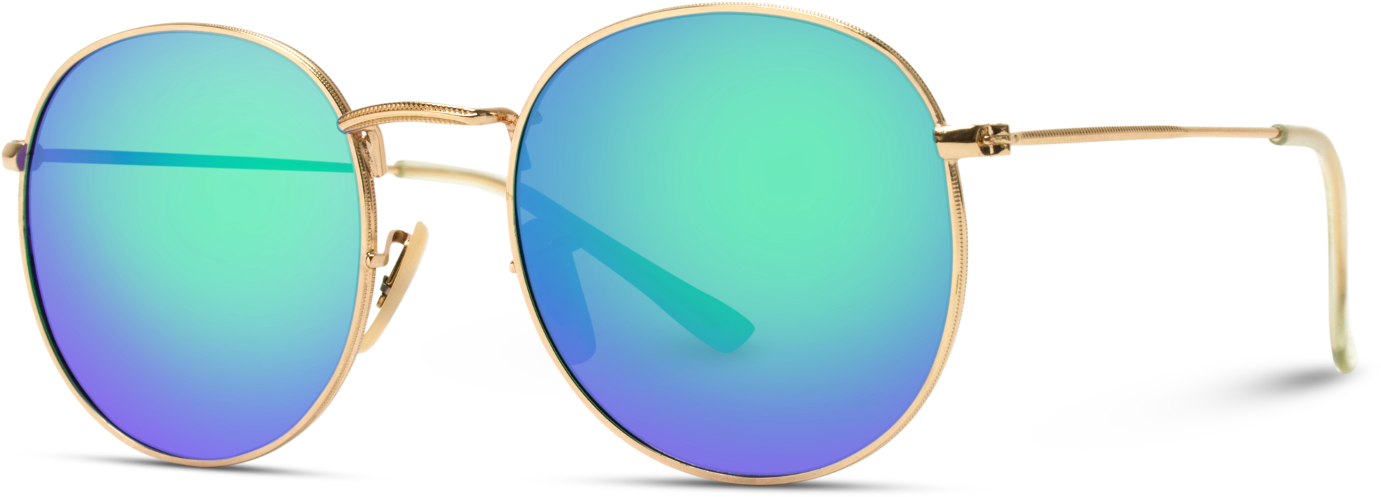 Retro Round Polarized Metal Frame Hipster Sunglasses - Reflection (2048x2048), Png Download