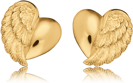 Herzengel Ear Studs Heart Wing Real Gold - Engelsrufer Ohrstecker Herz Flügel (600x600), Png Download