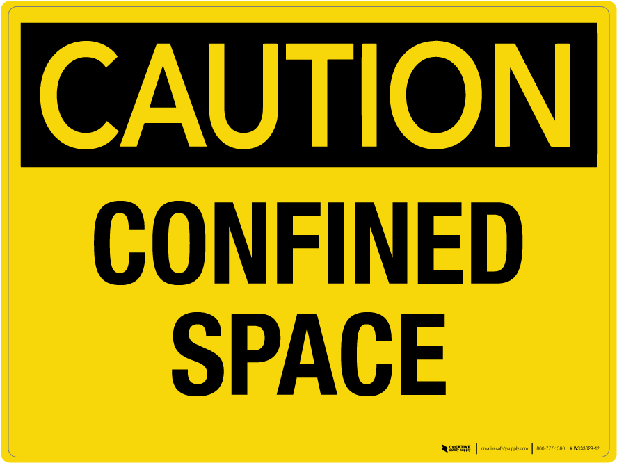 Confined Space Wall Sign - Caution (900x900), Png Download
