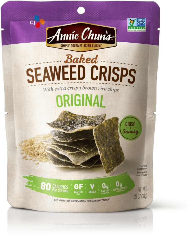 Baked Original Seaweed Crisps - Annie Chun's Baked Seaweed Crisps (980x980), Png Download