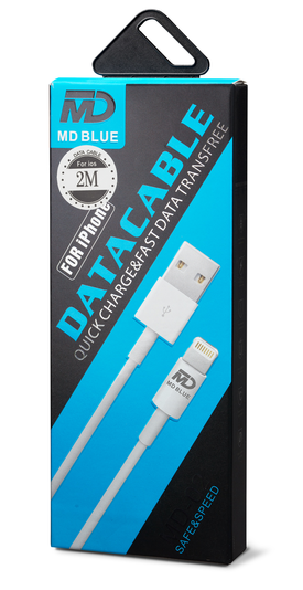 Md Blue Lightning Iphone Sync En Laadkabel 2 Meter - Mobile Phone Case (800x533), Png Download