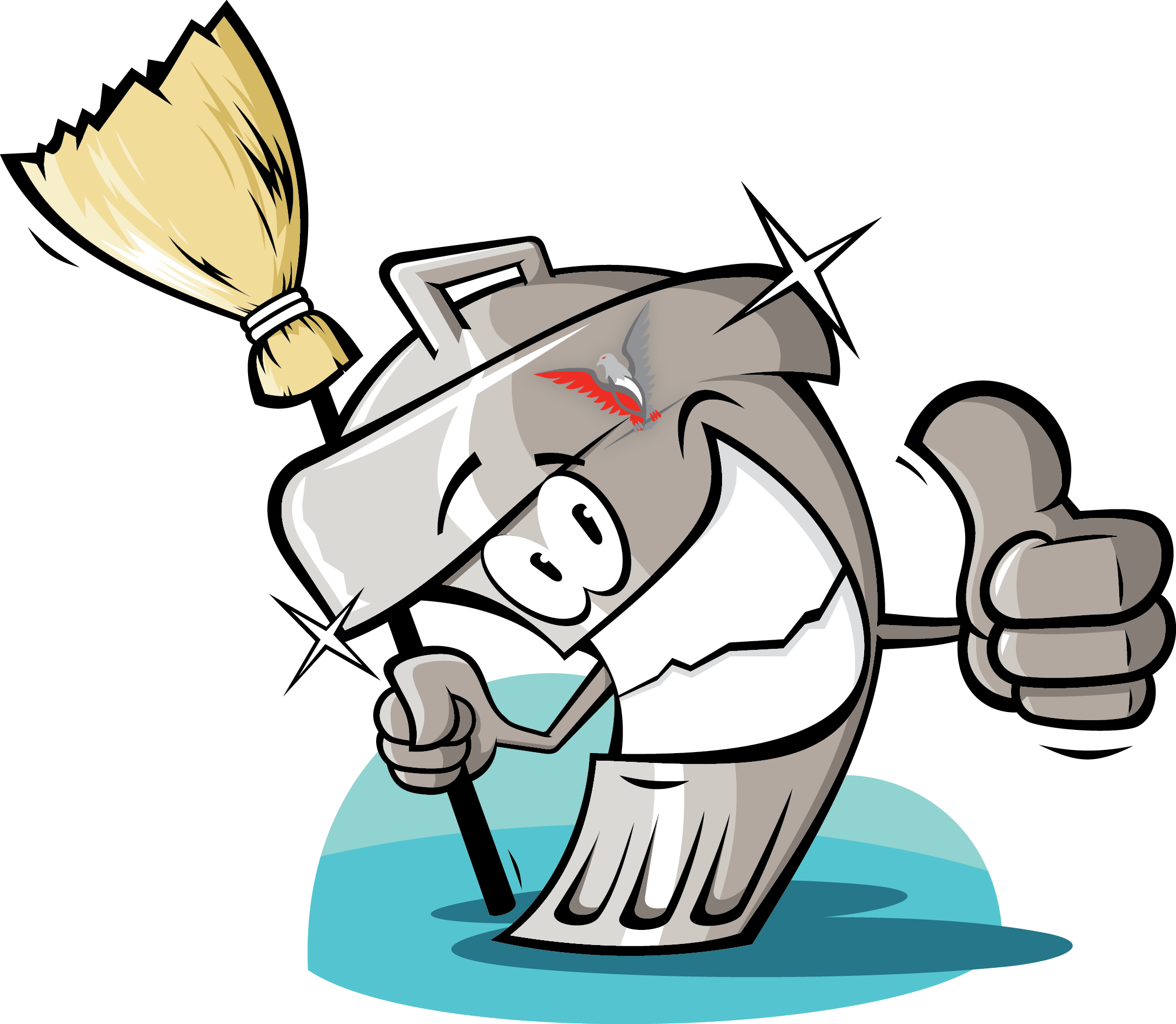 Why Do Ci Employees Take Out Our Own Garbage For The - Drawing Of Funny Trash Can (2176x1894), Png Download