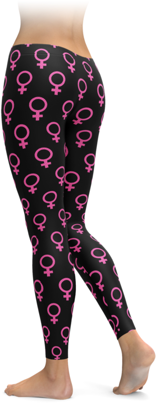Female Symbol Leggings - Checker Stripe Leggings (740x896), Png Download