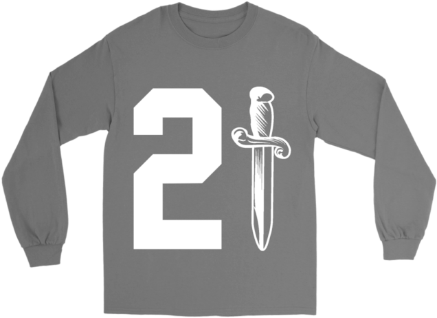21 Savage Daggar Issa Knife Long Sleeve Shirt (640x640), Png Download
