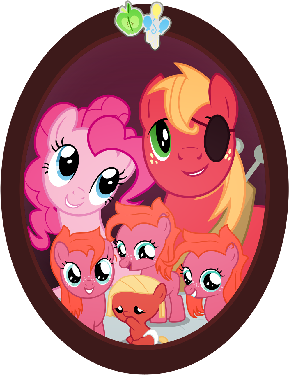 And An Eye Patch - Big Macintosh And Pinkie Pie (1000x1300), Png Download