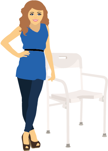 Folding Shower Chair - Sitting (596x842), Png Download