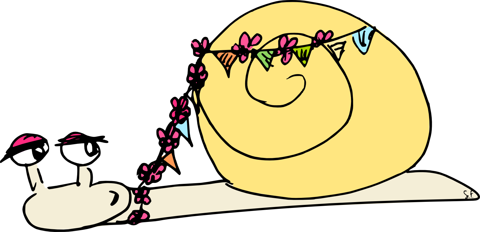 Partying Snail (1574x761), Png Download