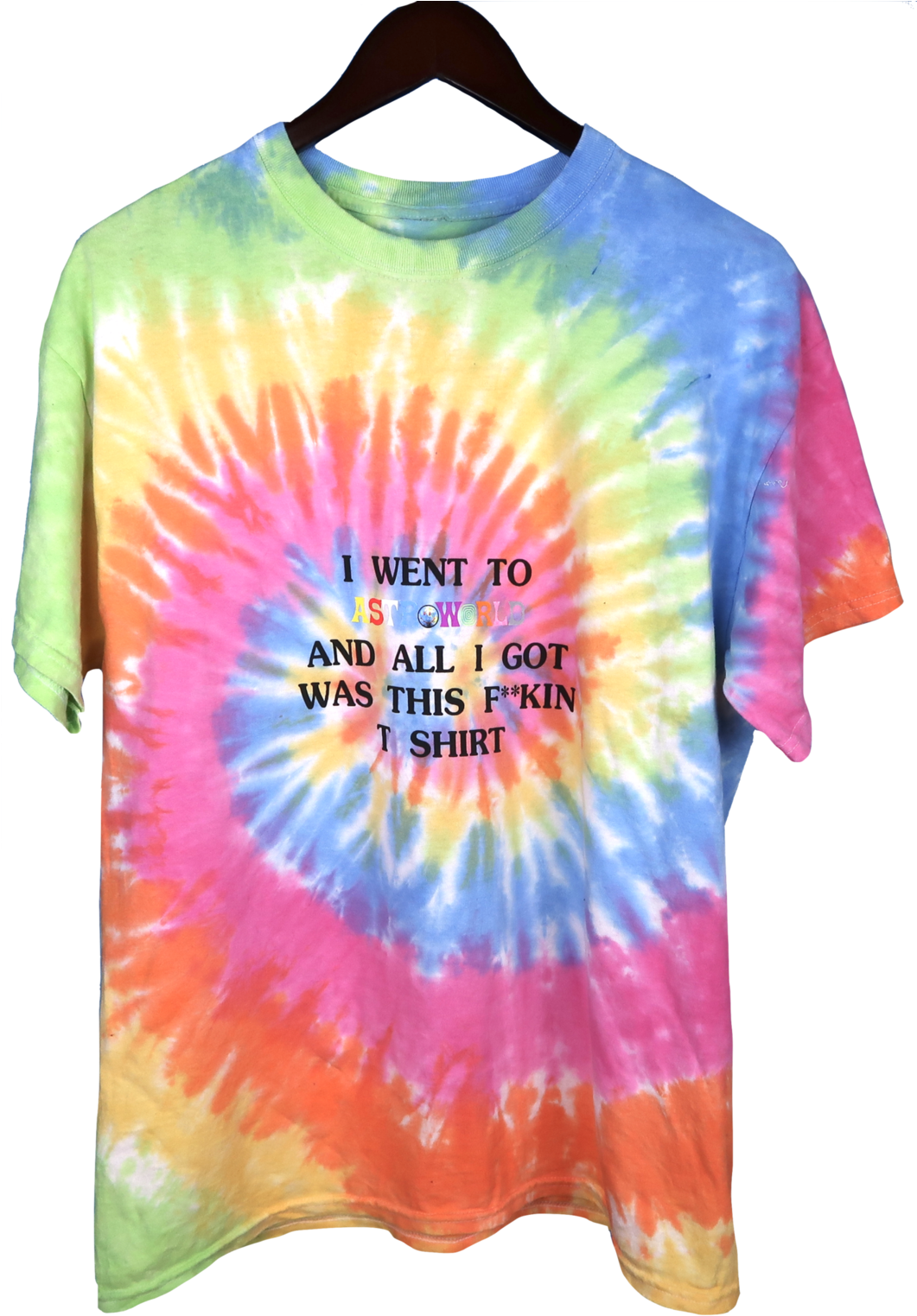 Travis Scott Astroworld Tie Dye T-shirt - Astroworld Tie Dye T Shirt (1060x1533), Png Download