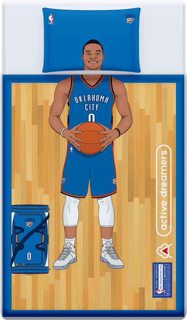 Russell Westbrook Reversible Blanket & Pillow Case - Steph Curry Bed Set (800x1156), Png Download