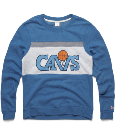 Women's Cavs Stripe Crewneck Retro Cleveland Cavaliers - Long-sleeved T-shirt (600x600), Png Download
