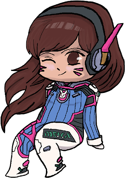 Bleed Area May Not Be Visible - Dva Render Overwatch Chibi (506x657), Png Download