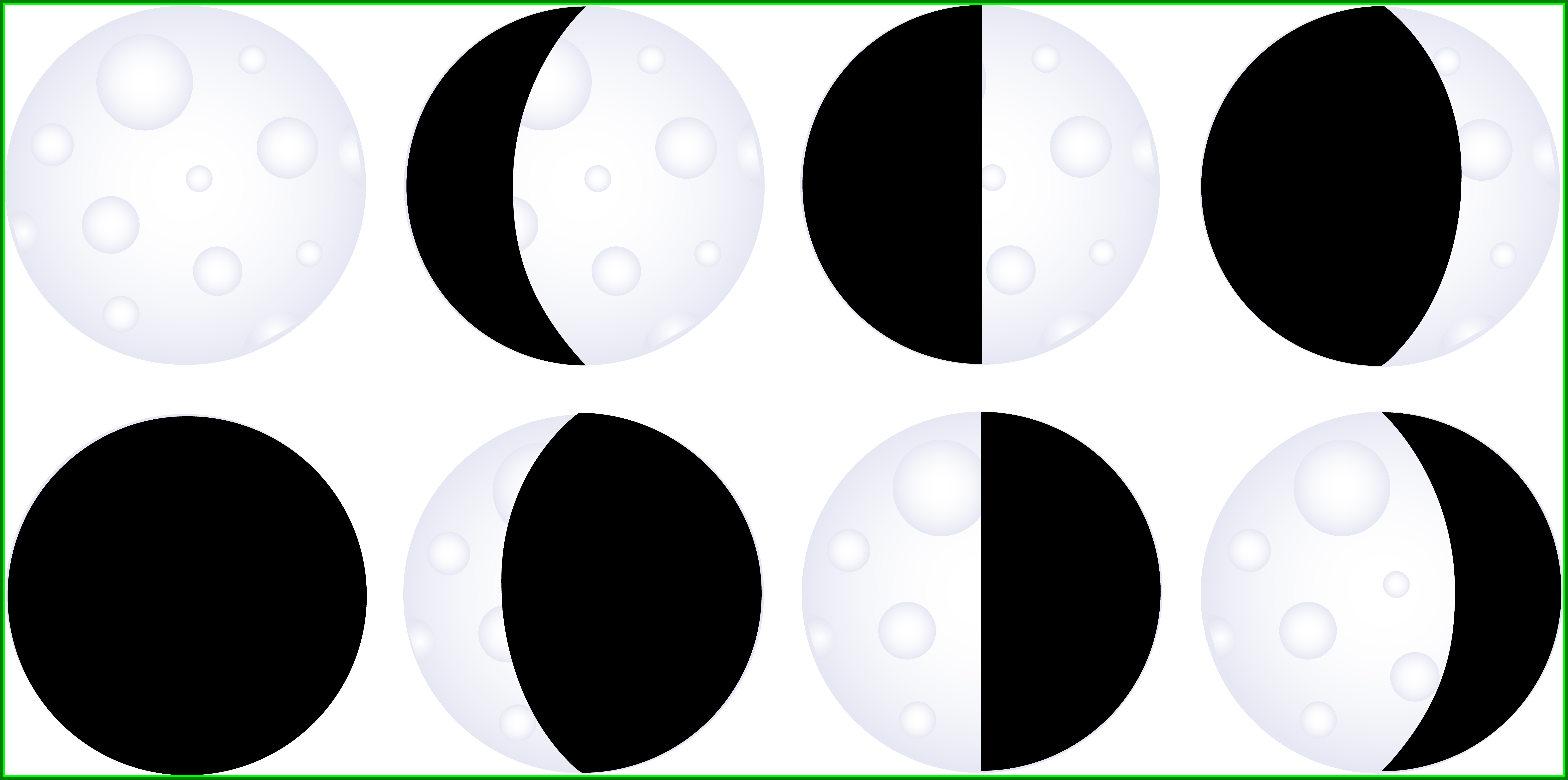 Moon Clipart Quarter - Circle (8101x4032), Png Download