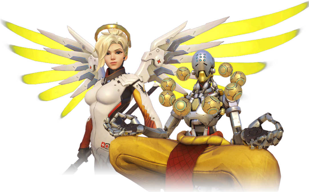 Mercy & Zenyatta - Zenyatta As A Human (1150x844), Png Download