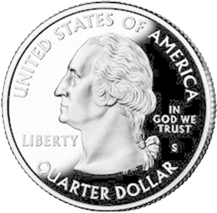 Coin Bite, Us Quarter - Quarter (800x800), Png Download