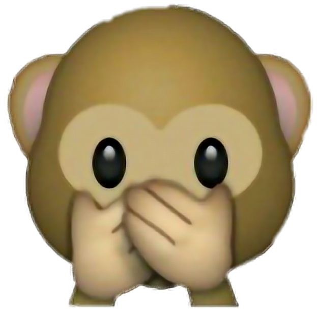 #scimmia #baby #emoji #whatsapp - Speak No Evil Monkey Emoji Png (1024x606), Png Download
