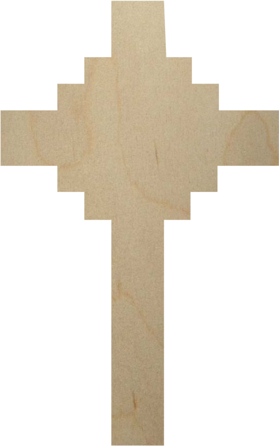 Wood Cross Cutouts Style - Mr Game And Watch Pixel Art (684x912), Png Download