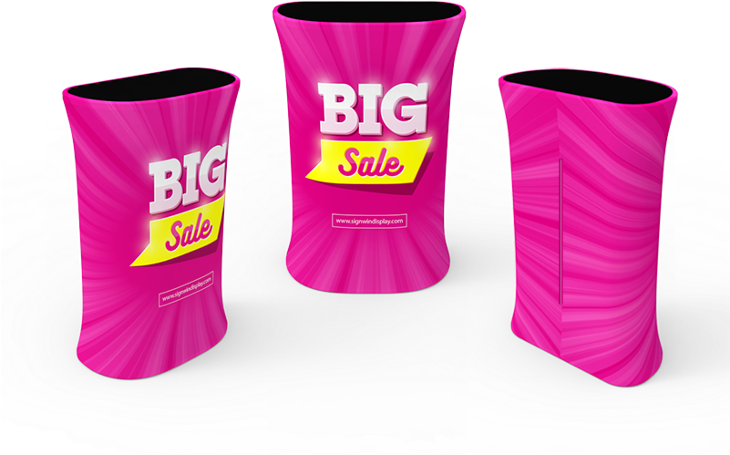 Trapezoid Display Counter With Designed Graphic - Sock (800x600), Png Download