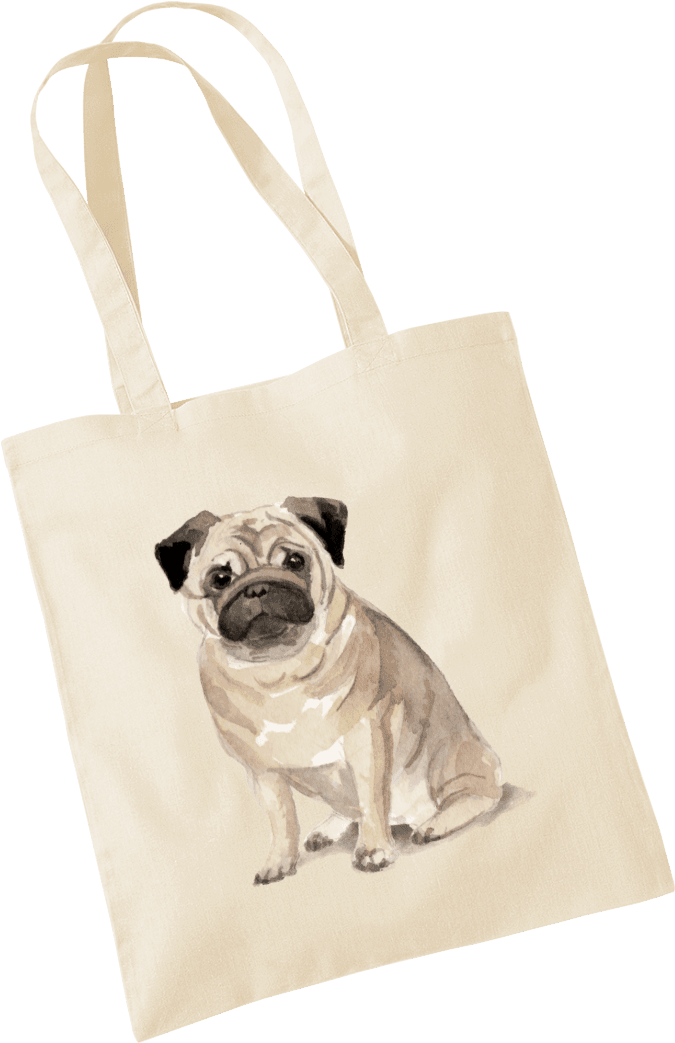 Pug Dog Tote Bag - Tote Bag (1000x1200), Png Download