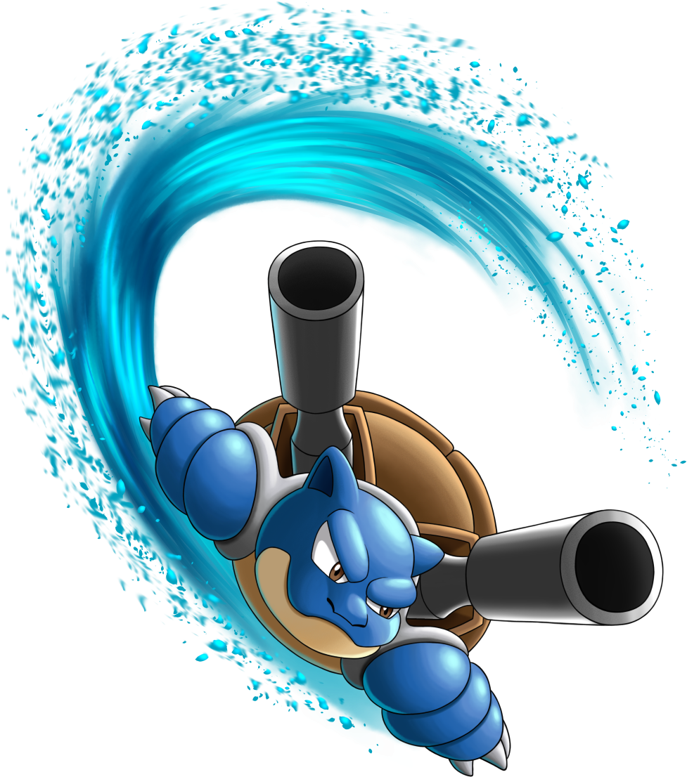 #009 Blastoise Used Surf And Hydro Pump - Illustration (986x1122), Png Download