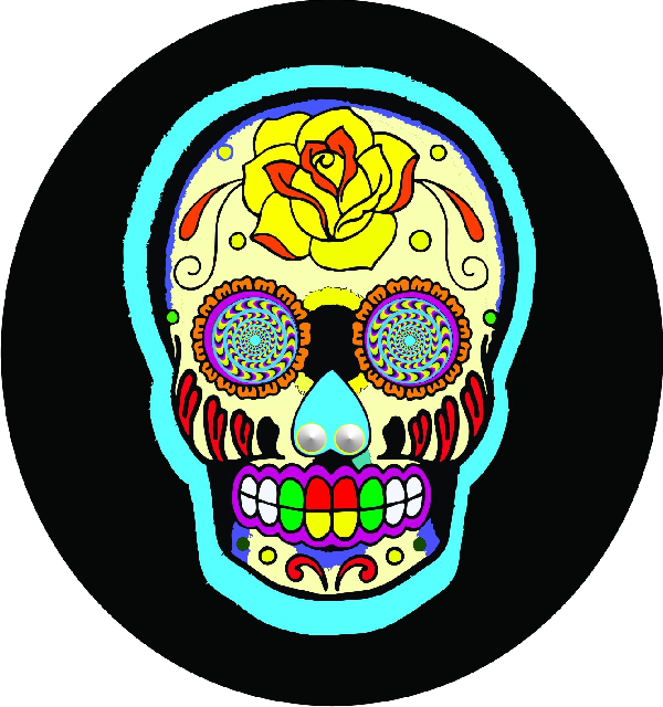 Crazy Tire Covers In Pinterest - Sugar Skull Tattoo (600x640), Png Download