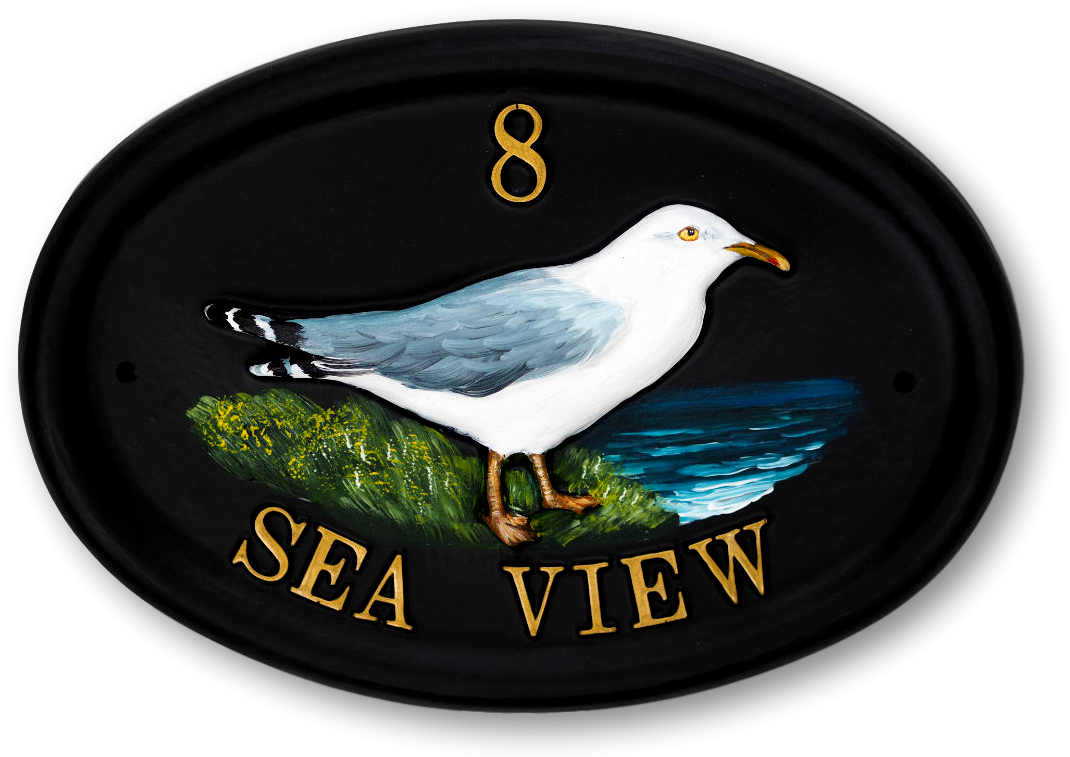 Seagull Standing House Sign - European Herring Gull (1106x773), Png Download
