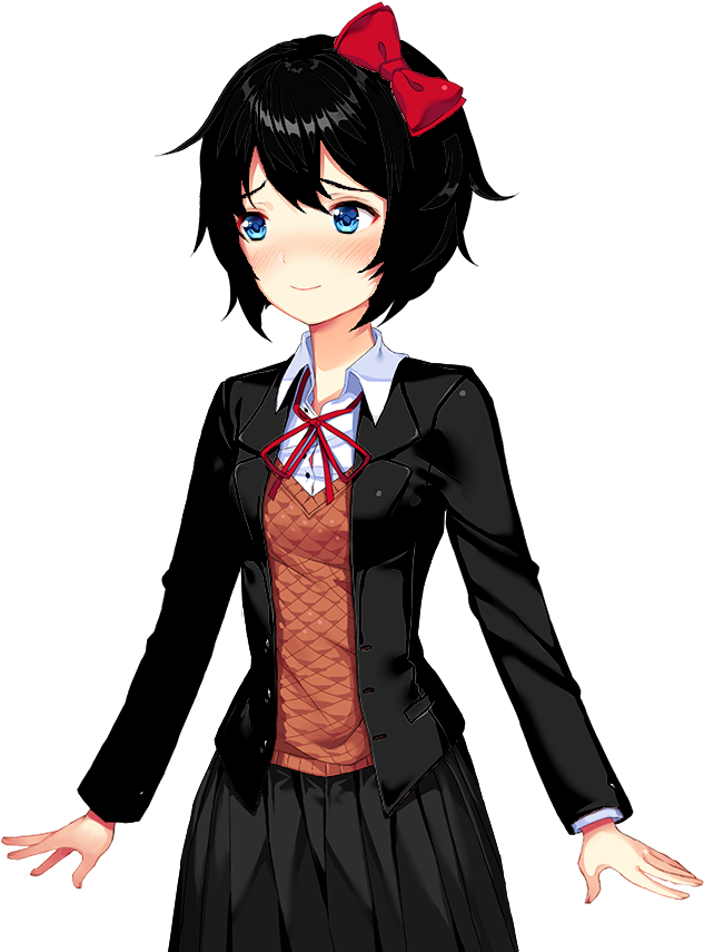 Edited Mediadark Sayori Still Cute Sayori - Doki Doki Literature Club Саери (960x960), Png Download