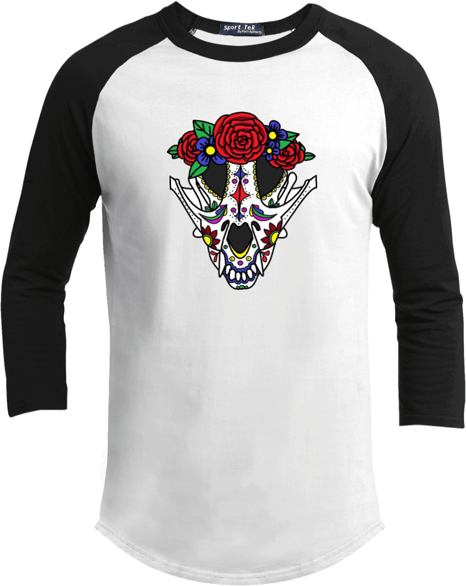 Canine Sugar Skull Baseball Shirt - Tshirt Anime Japan (1155x1155), Png Download